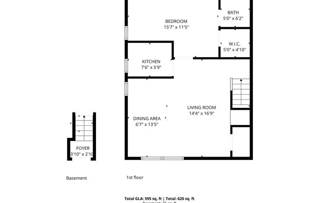 1 bed, 1 bath, 620 sqft, $995, Unit 126