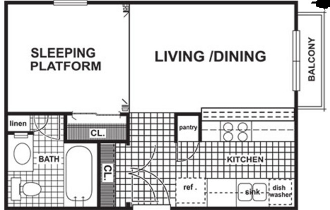 Studio, 1 bath, 420 sqft, $1,140