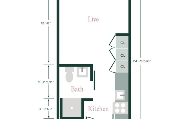 Studio, 1 bath, 298 sqft, $1,002, Unit 108 - MHA