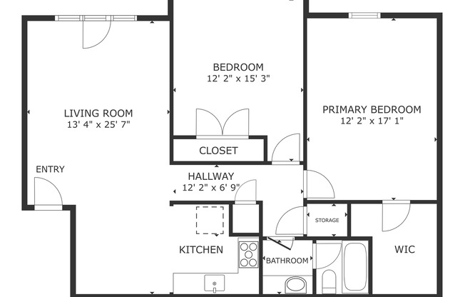 2 beds, 1 bath, 1,024 sqft, $1,361, Unit 212C