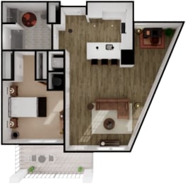 1 bed, 1 bath, 975 sqft, $2,779