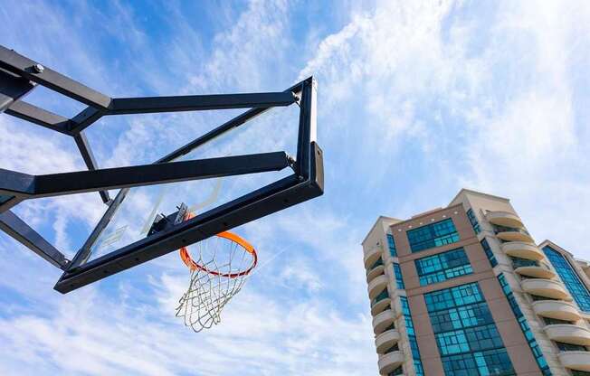 Basketball Court View at Towers at Costa Verde Apartments, California, 92122
