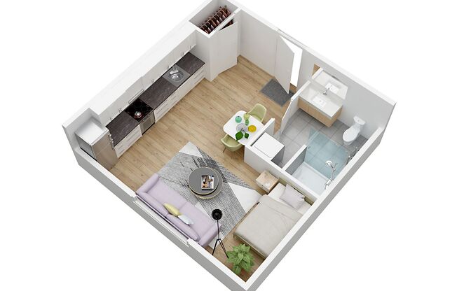 Studio, 1 bath, 347 sqft, $1,223, Unit 212