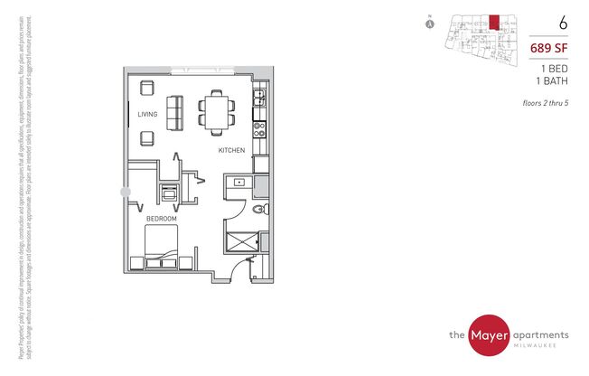 1 bed, 1 bath, 689 sqft, $1,575, Unit 306
