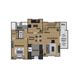 1 bed, 1 bath, 856 sqft, $1,425