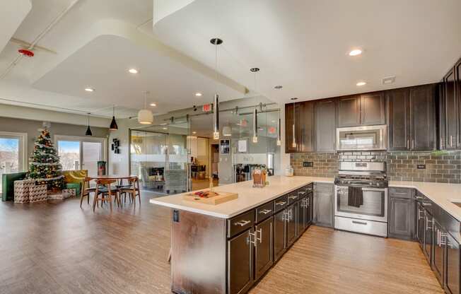 Clubhouse Kitchen at Woodland Ridge Apartments at 3420 Joann Lane in Woodridge IL