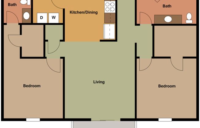 2 beds, 2 baths, 1,066 sqft, $1,209, Unit 1-308