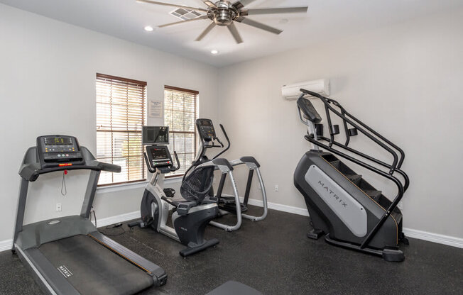 apartment gym with cardio machines