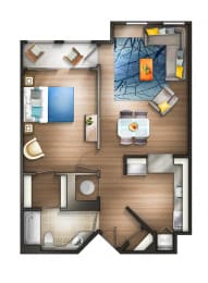 1 bed, 1 bath, 675 sqft, $2,510