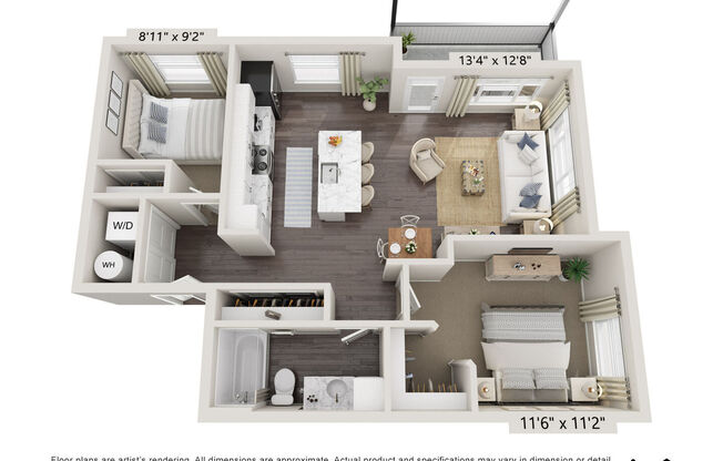 2 beds, 1 bath, 854 sqft, $2,029