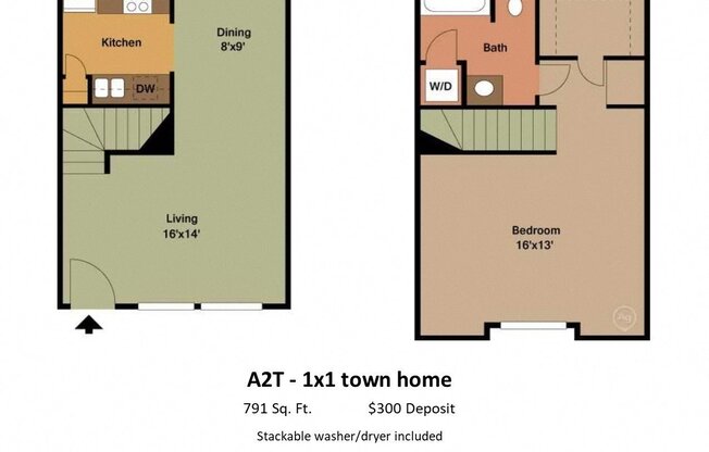 1 bed, 1 bath, 791 sqft, $1,369