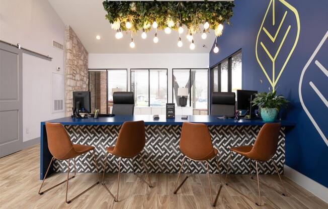 Brightly Decorated Leasing Office at The Ivy, Austin, Texas