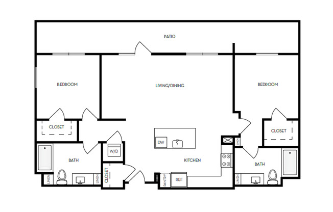 2 beds, 2 baths, 1,196 sqft, $4,680