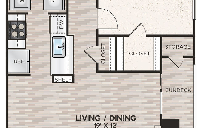 1 bed, 1 bath, 696 sqft, $1,013