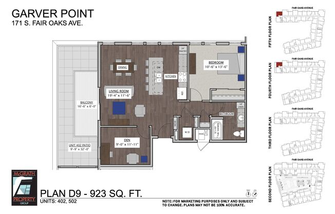 2 beds, 1 bath, 923 sqft, $2,190, Unit 402