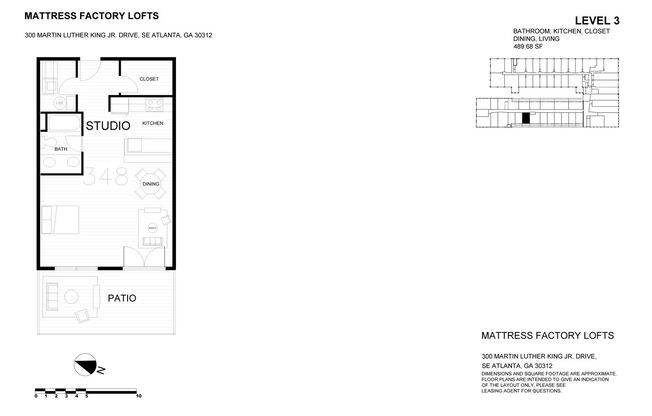 Studio, 1 bath, 489 sqft, $1,599, Unit 348