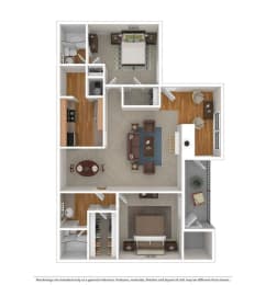 2 beds, 2 baths, 1,200 sqft, $1,542