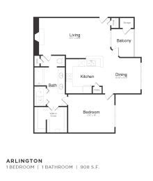 1 bed, 1 bath, 908 sqft, $1,425