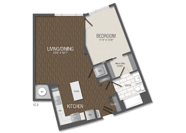 1 bed, 1 bath, 824 sqft, $2,336