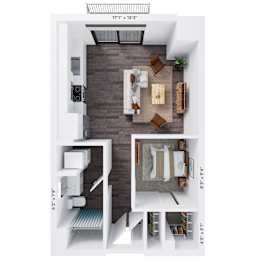1 bed, 1 bath, 632 sqft, $1,386