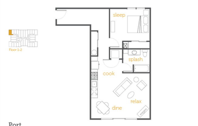 1 bed, 1 bath, 706 sqft, $1,795, Unit 204