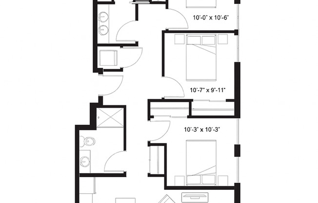 3 beds, 2 baths, 1,050 sqft, $2,300, Unit 312