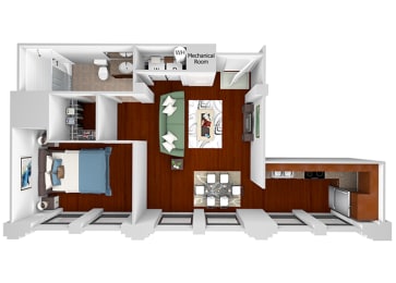 1 bed, 1 bath, 736 sqft, $1,455