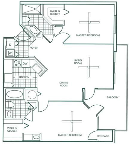 2 beds, 2 baths, 1,260 sqft, $2,768