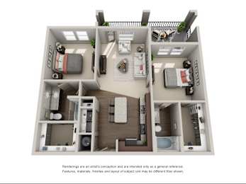 2 beds, 2 baths, 1,058 sqft, $1,773