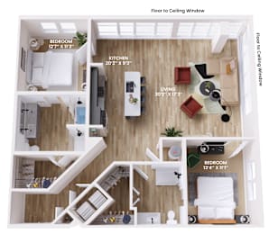 2 beds, 2 baths, 1,380 sqft, $5,468