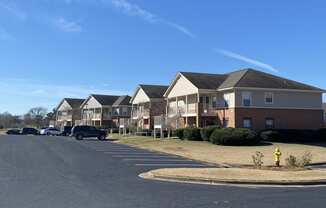 a row of houses on the side of a street