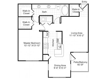 1 bed, 1 bath, 928 sqft, $1,449