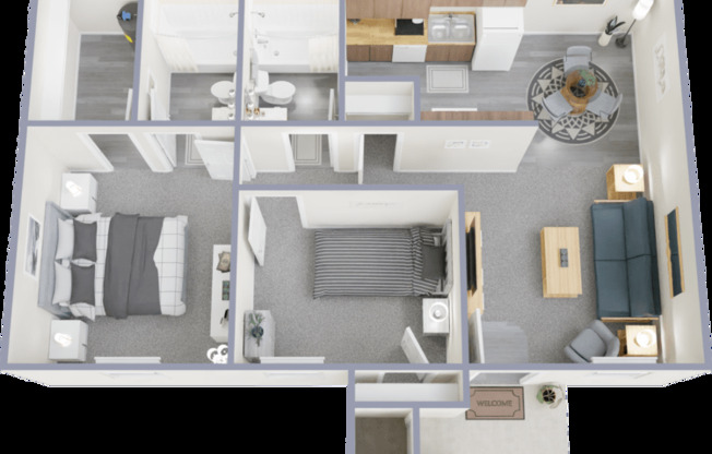 2 beds, 2 baths, 763 sqft, $940