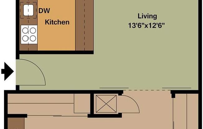 1 bed, 1 bath, 531 sqft, $1,400, Unit 52030