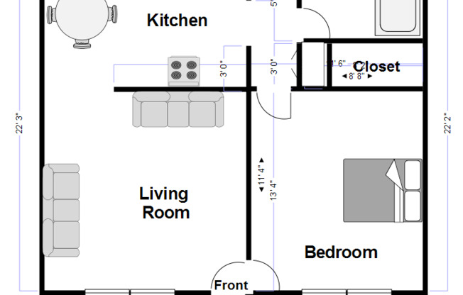 1 bed, 1 bath, $1,850, Unit 5891-B