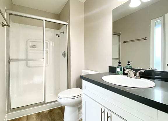 Bathroom with Vanity Lights at 1038 on Second, California, 94549