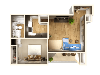 1 bed, 1 bath, 560 sqft, $2,444