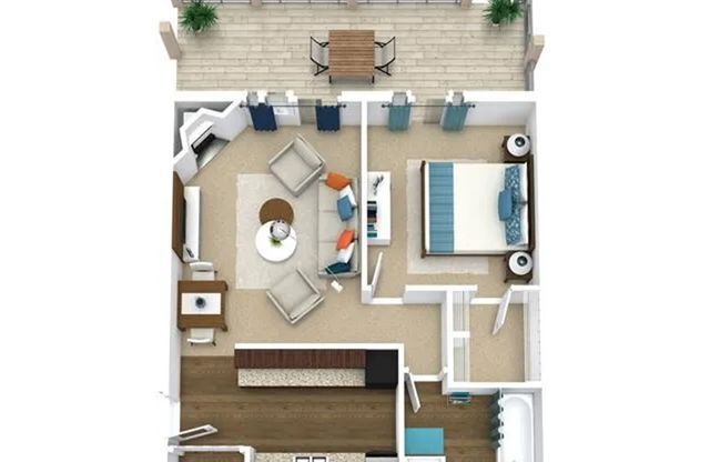 1 bed, 1 bath, 810 sqft, $999
