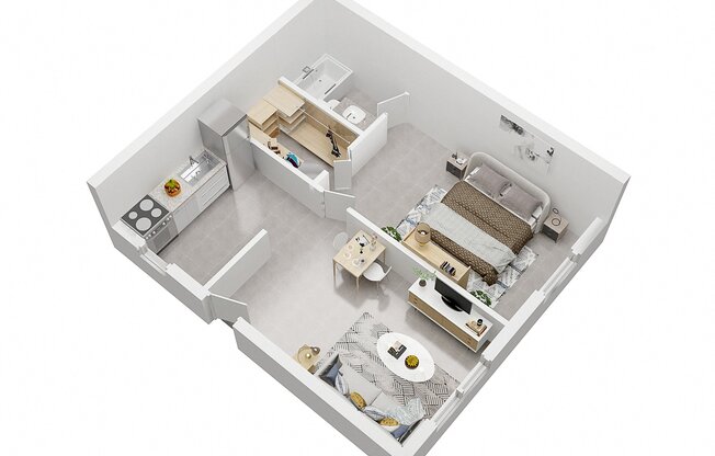 1 bed, 1 bath, 582 sqft, $1,675