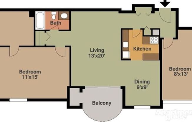 2 beds, 1 bath, 950 sqft, $2,270, Unit 1910HY-0T2