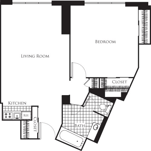 1 bed, 1 bath, 729 sqft, $2,454, Unit 725