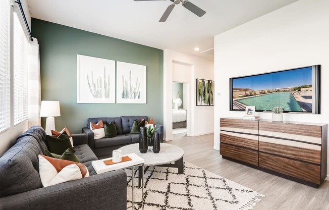 Living Room With Television at Avilla Meadows, Surprise