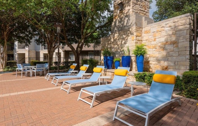 lounge chairs near the pool