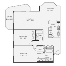 2 beds, 2 baths, 1,446 sqft, $5,998