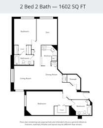 2 beds, 2 baths, 1,602 sqft, $2,200