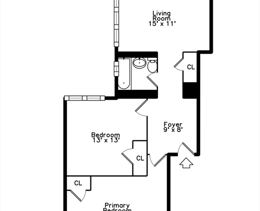 2 beds, 1 bath, 843 sqft, $2,300, Unit 4