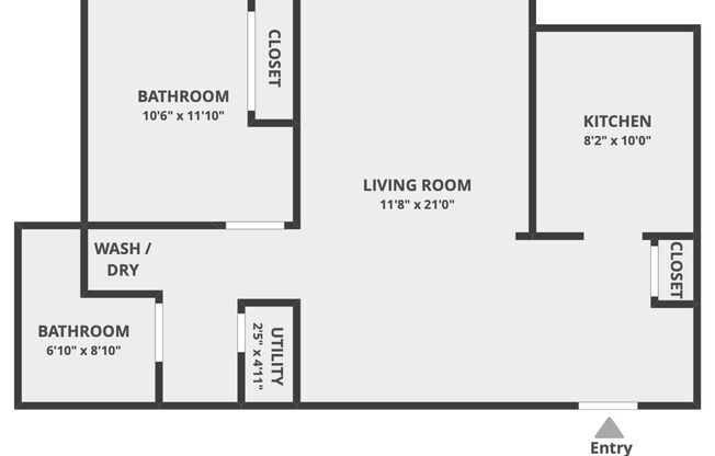 1 bed, 1 bath, $1,400, Unit 105