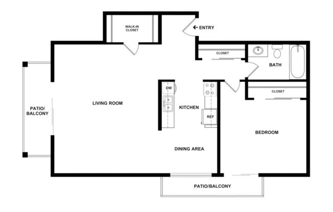 1 bed, 1 bath, 797 sqft, $2,312