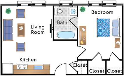 1 bed, 1 bath, 746 sqft, $2,195