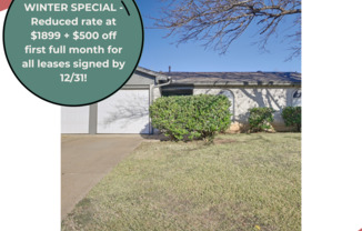 WINTER SPECIAL - Reduced rate at $1899 + $500 off first full month for all leases signed by 12/31!